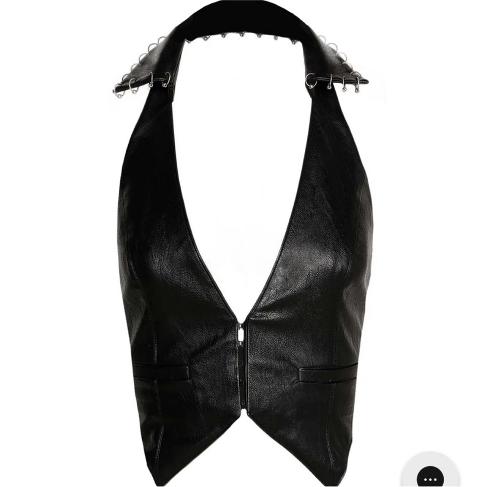 NWT I.Am.Gia black leather Sid vest size S